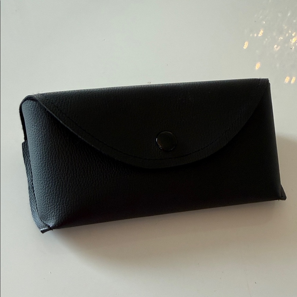 Classic Black Leatherette Sunglasses Case - Women Bags
